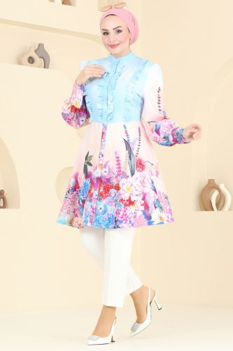 moda selvim بلوز أزرق 2415JNF844 - Thumbnail