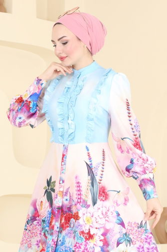 moda selvim بلوز أزرق 2415JNF844 - Thumbnail
