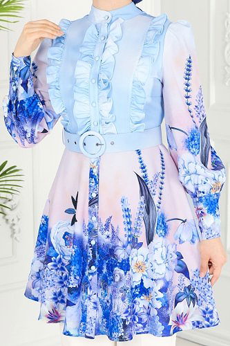 moda selvim بلوز نيلي 2415JNF844 - Thumbnail