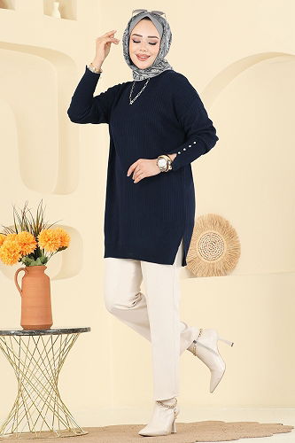 moda selvim Tunic 2425UZ662 Navy Blue - Thumbnail