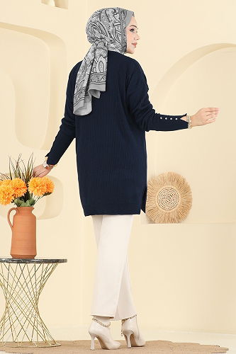 moda selvim Tunic 2425UZ662 Navy Blue - Thumbnail