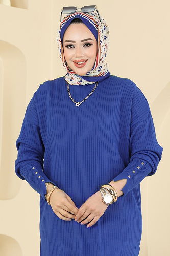 moda selvim Tunic 2425UZ662 Saxe - Thumbnail