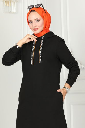 moda selvim Tunic 2496SL432 Black - Thumbnail