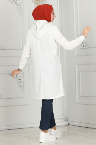 moda selvim Tunic 2496SL432 Ecru - Thumbnail