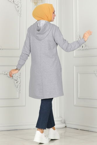 moda selvim Tunic 2496SL432 Gray - Thumbnail