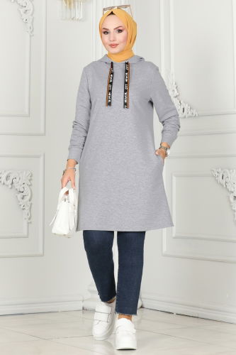 moda selvim Tunic 2496SL432 Gray - Thumbnail