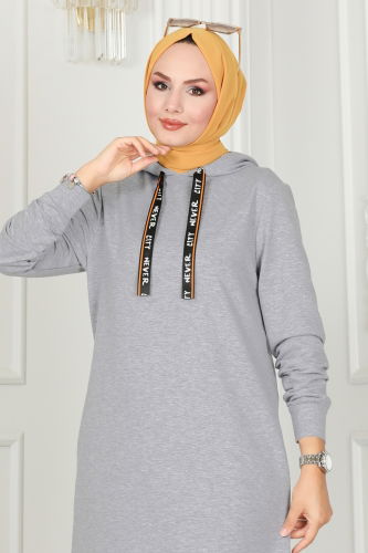 moda selvim Tunic 2496SL432 Gray - Thumbnail