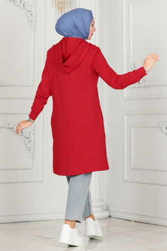 moda selvim Tunic 2496SL432 Red - Thumbnail