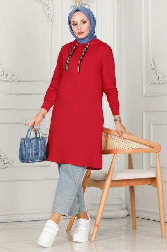 moda selvim Tunic 2496SL432 Red - Thumbnail