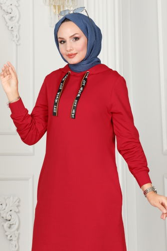 moda selvim Tunic 2496SL432 Red - Thumbnail