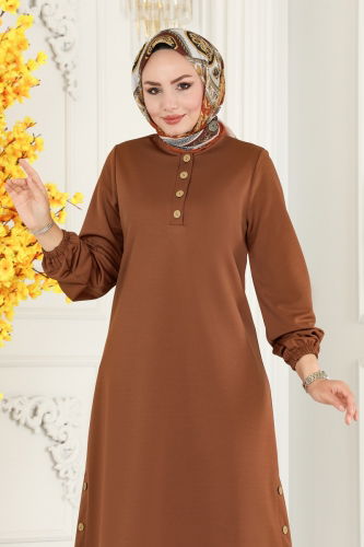 moda selvim Tunic 2508SL432 Tan - Thumbnail