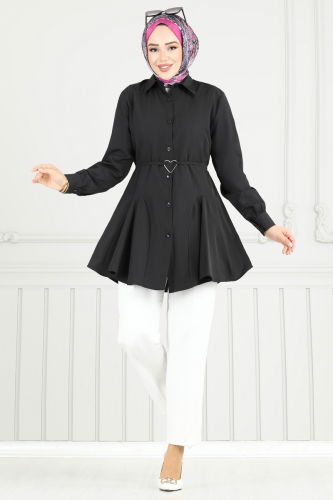 moda selvim Tunic 256ASN888 Black - Thumbnail