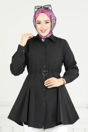moda selvim Tunic 256ASN888 Black - Thumbnail