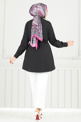 moda selvim Tunic 256ASN888 Black - Thumbnail