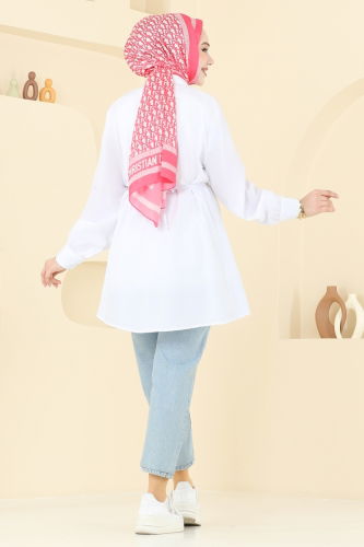 moda selvim Tunic 256ASN888 Ecru - Thumbnail