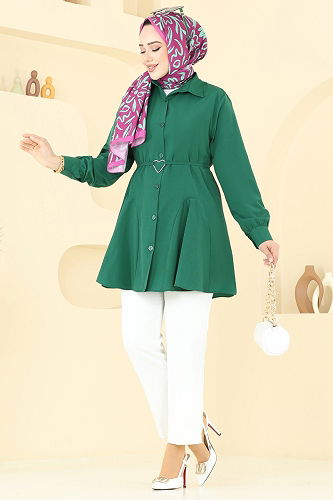 moda selvim Tunic 256ASN888 Emerald - Thumbnail