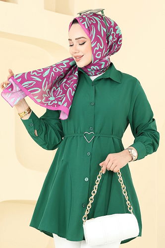 moda selvim Tunic 256ASN888 Emerald - Thumbnail