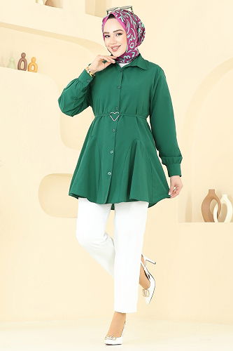 moda selvim Tunic 256ASN888 Emerald - Thumbnail