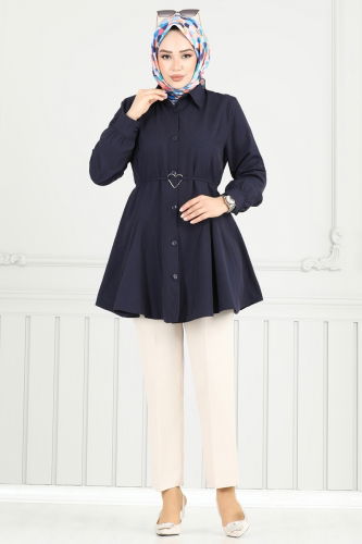 moda selvim Tunic 256ASN888 Navy Blue - Thumbnail