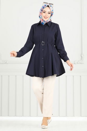 moda selvim Tunic 256ASN888 Navy Blue - Thumbnail