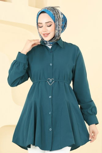 moda selvim Tunic 256ASN888 Petroleum - Thumbnail