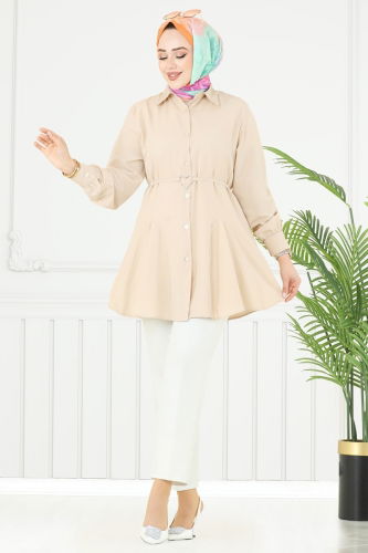 moda selvim Tunic 256ASN888 Stone - Thumbnail