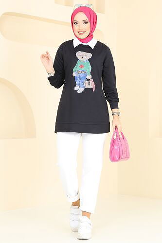 moda selvim Tunic 2609SL432 Navy Blue - Thumbnail