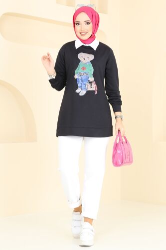 moda selvim بلوز كحلي 2609SL432 - Thumbnail