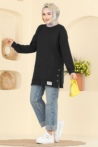 moda selvim Tunic 2630MSZ1172 Black - Thumbnail