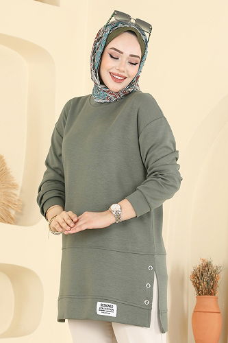 moda selvim Tunic 2630MSZ1172 Khaki - Thumbnail