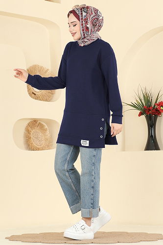 moda selvim Tunic 2630MSZ1172 Navy Blue - Thumbnail