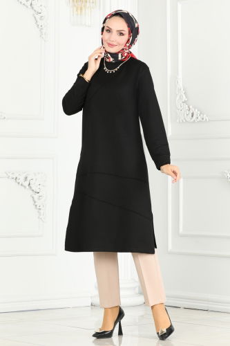 moda selvim Tunic 2673AYD574 Black - Thumbnail