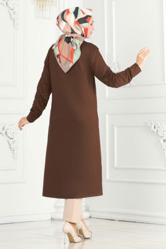 moda selvim TUNIC 2673AYD574 Brown - Thumbnail