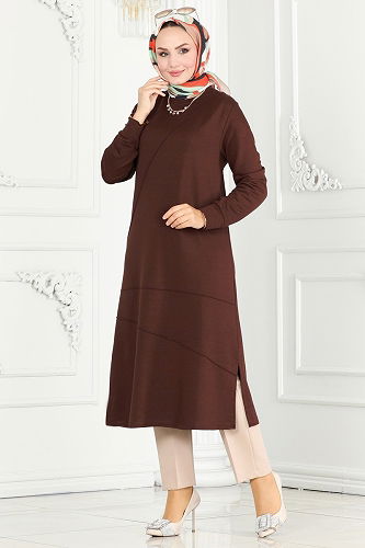 moda selvim Tunic 2673AYD574 Brown - Thumbnail
