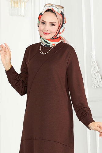moda selvim Tunic 2673AYD574 Brown - Thumbnail