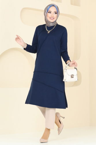 moda selvim Tunic 2673AYD574 Dark Navy Blue - Thumbnail