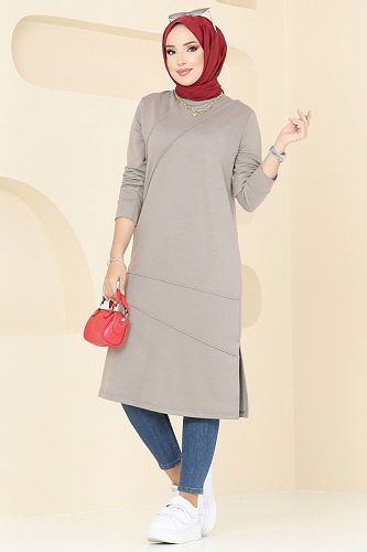 moda selvim Tunic 2673AYD574 Gray - Thumbnail