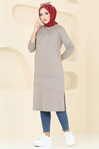 moda selvim Tunic 2673AYD574 Gray - Thumbnail