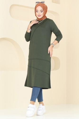 moda selvim بلوز اخضر عفني 2673AYD574 - Thumbnail