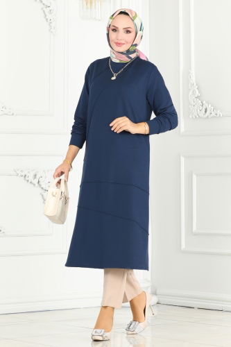 moda selvim Tunic 2673AYD574 Navy Blue - Thumbnail