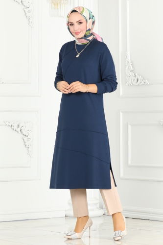 moda selvim Tunic 2673AYD574 Navy Blue - Thumbnail