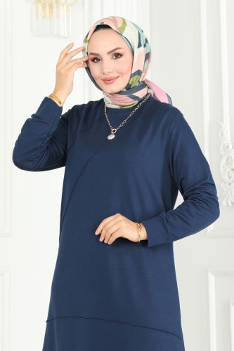 moda selvim TUNIC 2673AYD574 Navy Blue - Thumbnail