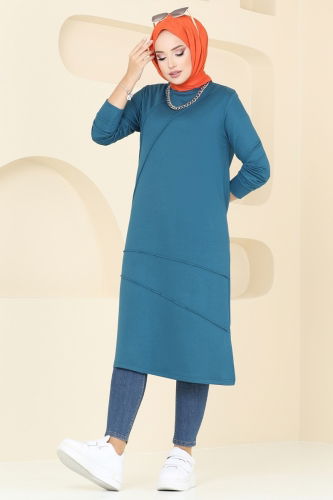 moda selvim Tunic 2673AYD574 Petroleum - Thumbnail