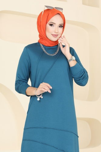 moda selvim Tunic 2673AYD574 Petroleum - Thumbnail