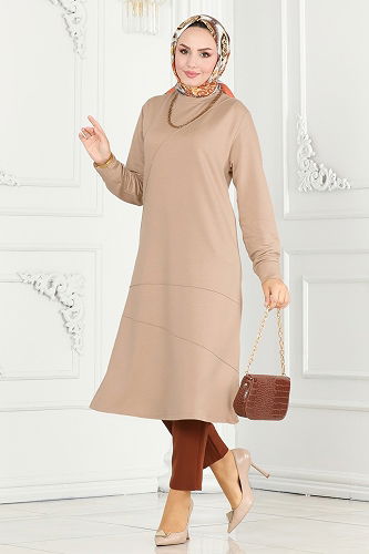 moda selvim بلوز بيج 2673AYD574 - Thumbnail