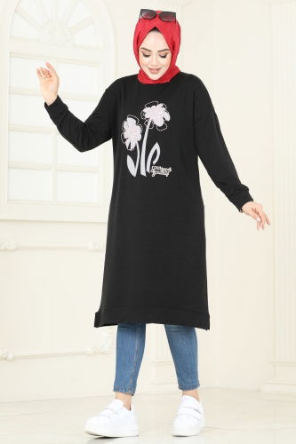 moda selvim Tunic 2675AYD574 Black - Thumbnail