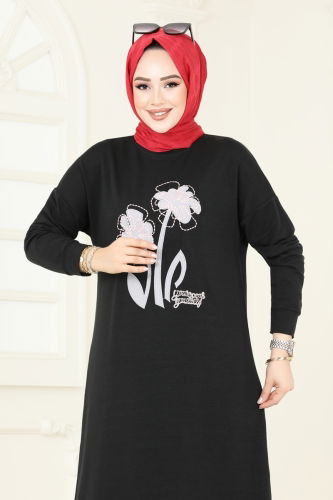 moda selvim Tunic 2675AYD574 Black - Thumbnail