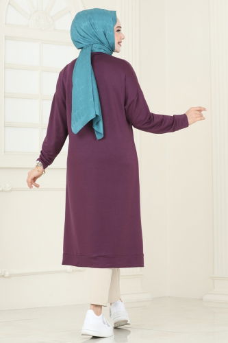 moda selvim Tunic 2675AYD574 Damson - Thumbnail