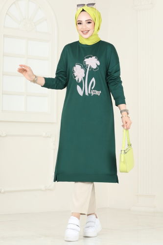 moda selvim Tunic 2675AYD574 Emerald - Thumbnail