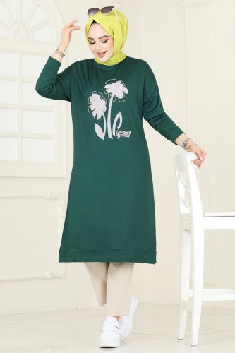 moda selvim Tunic 2675AYD574 Emerald - Thumbnail